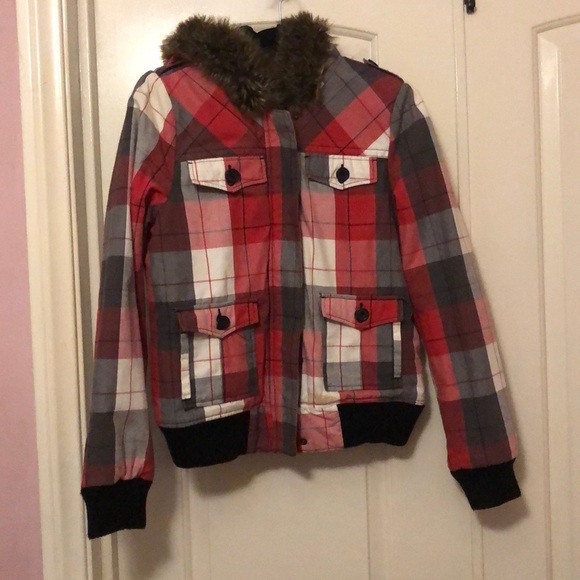 Black and Red plaid Roxy Jacket - Picture 1 of 3